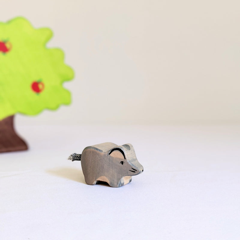 Holztiger Grey Mouse Wooden Animals Farm Animal Toys 3yrs+