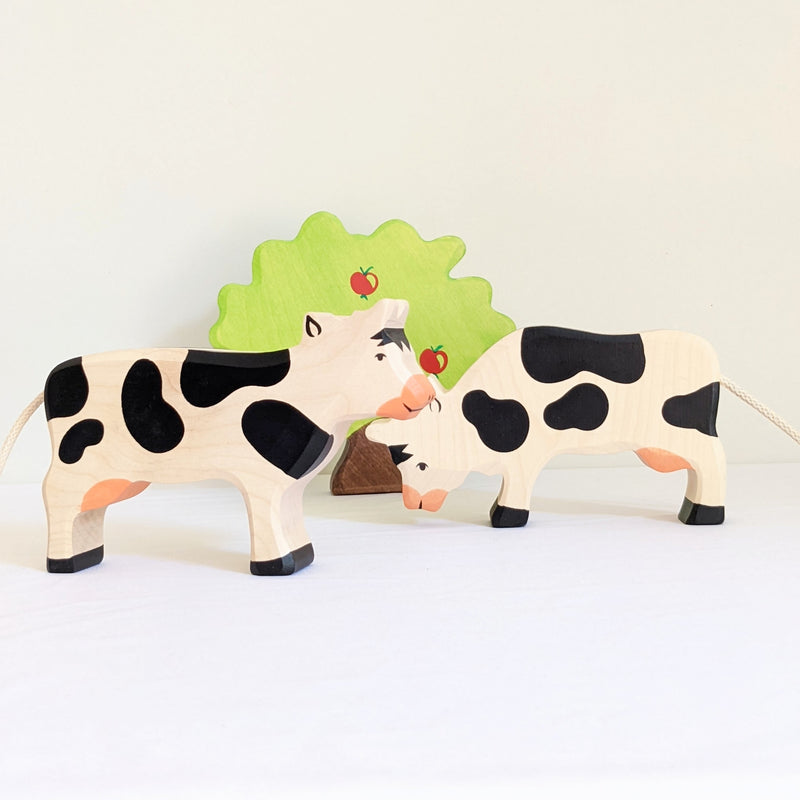 Holztiger Cow Wooden Animals Standing Farm Animal Toys 3yrs+