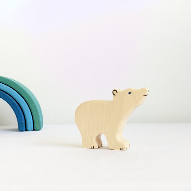 Holztiger Polar Bear Small Wooden Animals Sea Life Animal 3yrs+