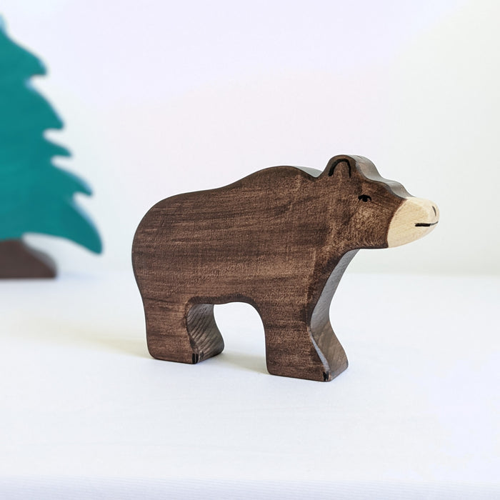 Holztiger Brown Bear Wooden Woodland & Meadow Animal