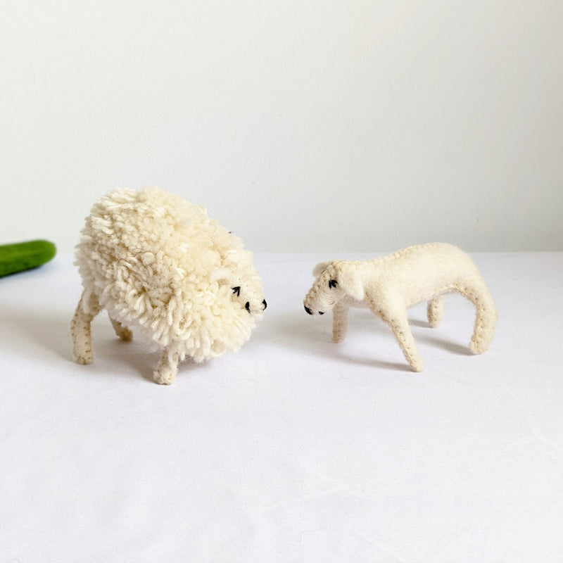Papoose Felt White Sheep with Removable Coat Pretend & Imaginative Play Toys 3yrs+