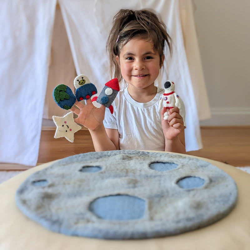 Pashom Felt Space Finger Puppet Set 4pc Pretend & Imaginative Play Toys 3yrs+