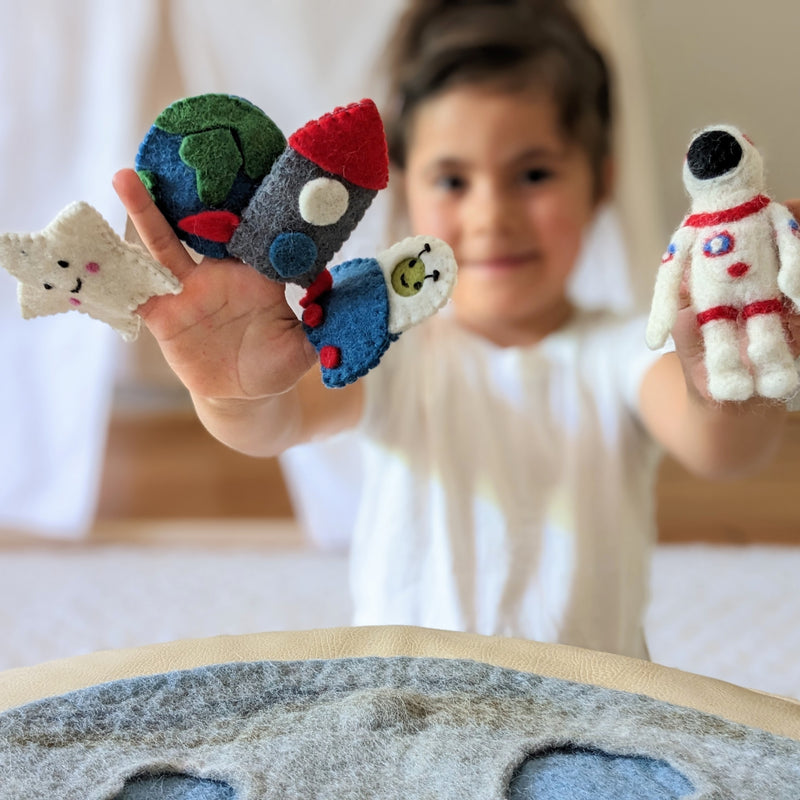 Pashom Felt Space Finger Puppet Set 4pc Pretend & Imaginative Play Toys 3yrs+