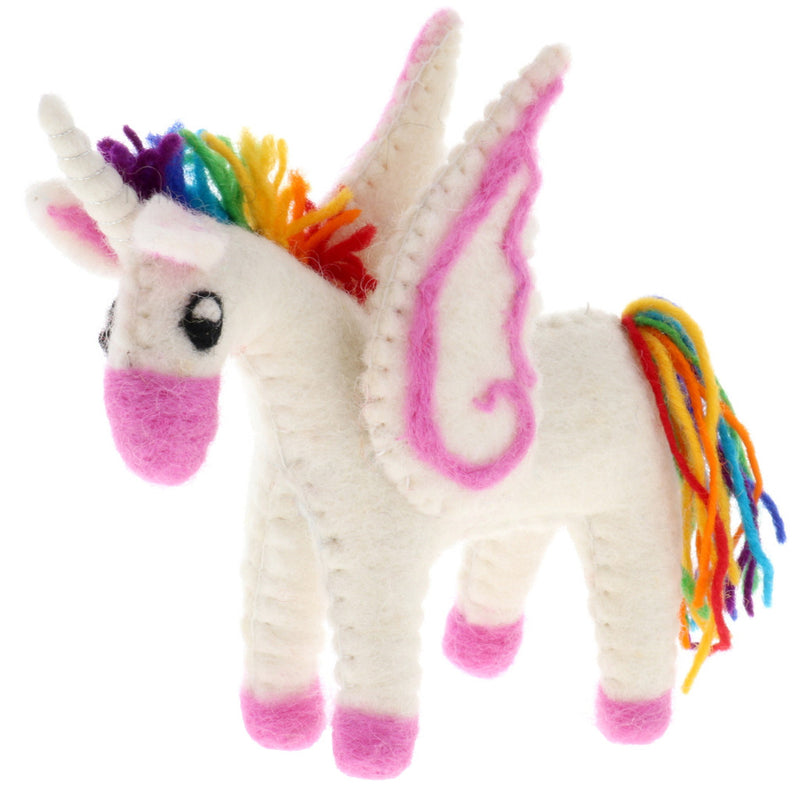 Papoose Felt Rainbow Pegasus Unicorn Baby Pretend & Imaginative Play Toys Unicorn Toys Fairy Unicorn and Castle Theme 3yrs+