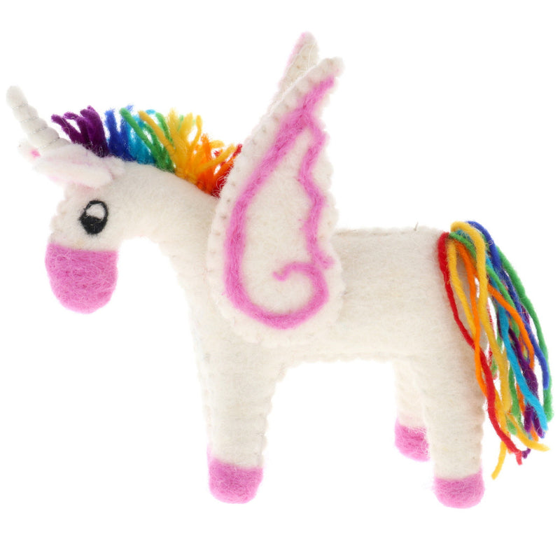 Papoose Felt Rainbow Pegasus Unicorn Baby Pretend & Imaginative Play Toys Unicorn Toys Fairy Unicorn and Castle Theme 3yrs+
