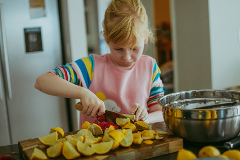 Opinel Le Petit Chef Knife and Peeler Finger Guard Complete Set Red Montessori Practical Life Materials Best Seller 7yrs+