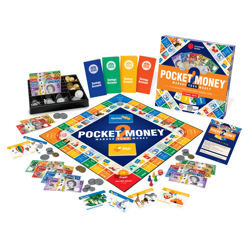 Pocket Money Board Game 2 Earn Save Spend money practice Multiplication Division decimals and percentages By Knowledge Builder Math Range  Math Games for Kids STEM Toys Best Seller 8yrs+