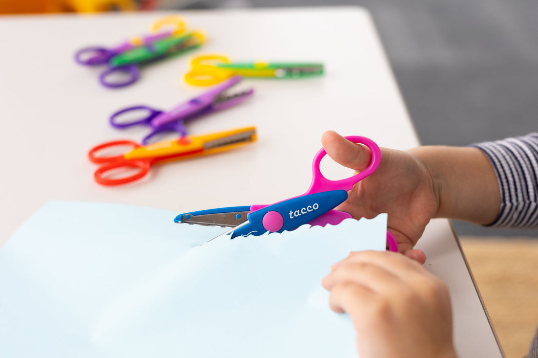 Zig Zag Scissors for Kids 6 Unique Shaped by Tacco 3yrs+