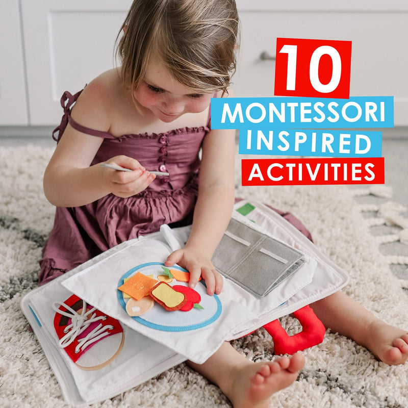 My Big Day Fabric Activity Book Red Cover by Curious Columbus Kids Travel Toys Interactive Book Best Seller 3yrs+