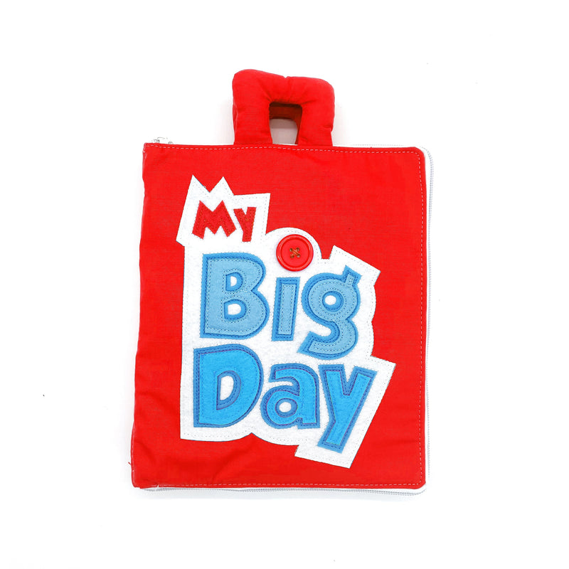 My Big Day Fabric Activity Book Red Cover by Curious Columbus Kids Travel Toys Interactive Book Best Seller 3yrs+