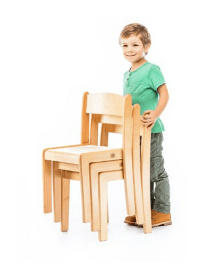 Stackable Wooden School Chairs Toddler to Upper Primary 4 Seat Heights Available 24.5 - 38cm - My Playroom 