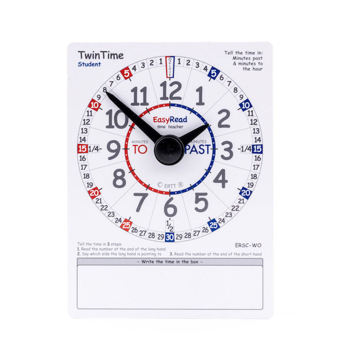 Student Analogue Clock Double sided (Write On/Off) 4yrs+