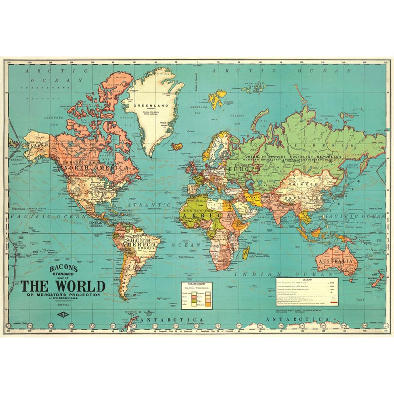 Playroom Poster – World Map by Cavallini by Cavallini