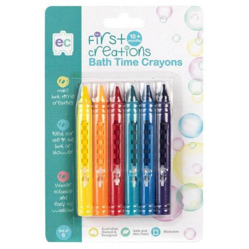 First Creations Bath Crayons Set of 6 Bath Toys Art and craft for kids 3yrs+