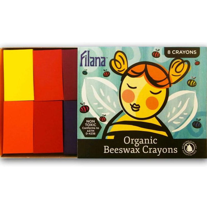 Filana Organic Beeswax Crayons Waldorf Education Inspired 8 Blocks Art and craft for kids 3yrs+