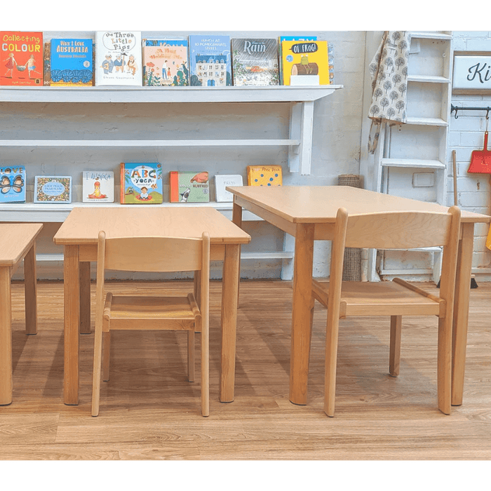 Montessori Furniture Lower Primary TABLE SET (6 - 9 Yrs) Beechwood - Table 120(L) x 60(W) x 59(H)cm, Chair 35cm(H) - My Playroom 