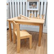 Montessori Furniture Preschooler TABLE SET (3 - 6 Yrs) Beechwood - Table 80(L) x 60(W) x 31(H)cm, Chair 31cm(H) - My Playroom 