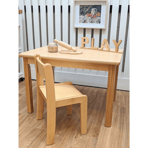 Montessori Furniture Preschooler TABLE SET (3 - 6 Yrs) Beechwood - Table 80(L) x 60(W) x 31(H)cm, Chair 31cm(H) - My Playroom 