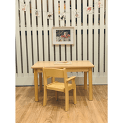 Montessori Furniture Toddler TABLE SET (12m - 3 Yrs) Armchair Beechwood - Table 80(L) x 60(W) x 46(H)cm, Chair 26cm(H) - My Playroom 