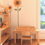 Montessori Furniture My First TABLE SET Armchair Beechwood - Table 80(L) x 60(W) (for 10 - 30 months old) x 40(H)cm, Chair 22cm(H) - My Playroom 