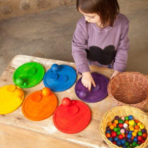 Grapat Platforms / Dishes Rainbow 6pcs 12m+