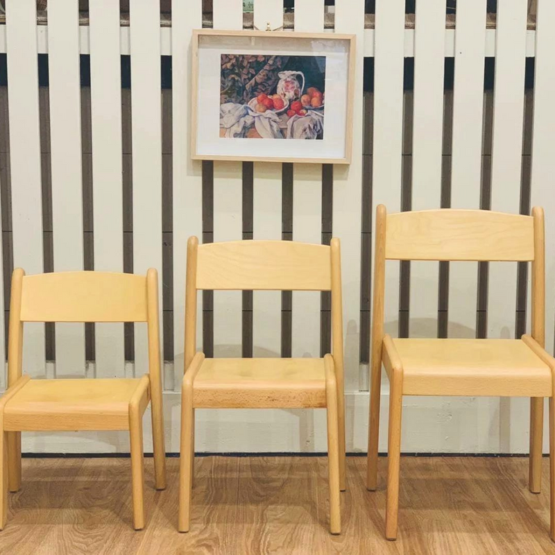Early Years Stackable Beechwood Kids CHAIR 5 Heights Available 21cm to 38cm Kids Furniture Best Seller