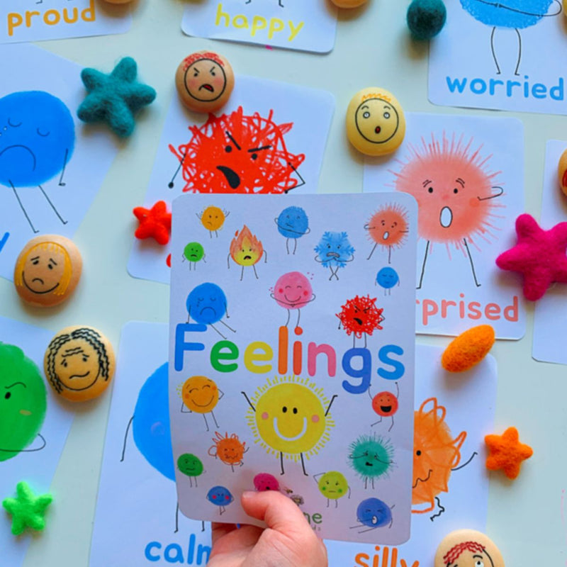 Feelings & Emotions Flash Cards By Devine Little Mind Social-Emotional Developmental Toys for Toddlers Best Seller 3yrs+