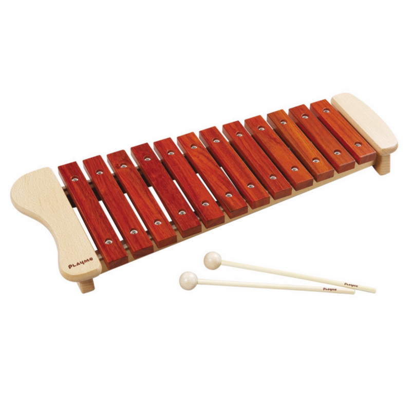 PlayMe 12 Keys Large Wooden Xylophone 56cm(L) Musical Instruments for Kids  3yrs+