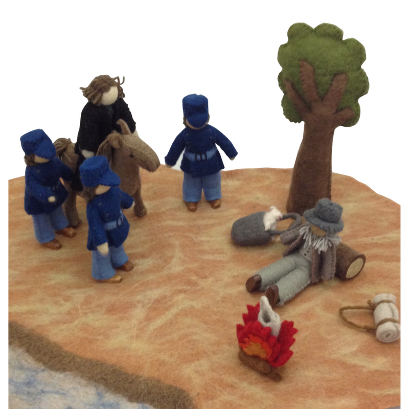 Papoose Felt Waltzing Matilda Felt Characters, Play Mat Playscape and Book 15pc Set Pretend and Imaginative Play 3yrs+ (CLEARANCE)