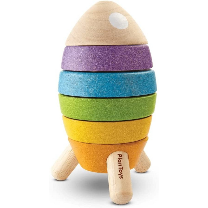 PlanToys Stacking Rocket Developmental Toys for Toddler Toys 18m+