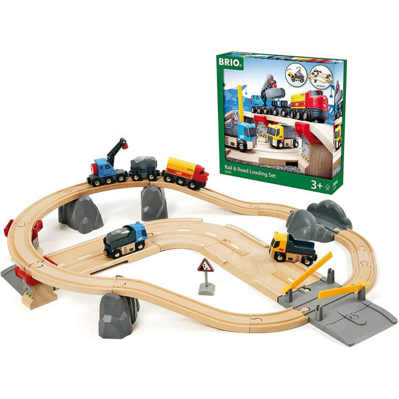 BRIO Rail & Road Loading 32pcs With Sound And Light Large Set Best Seller 3yrs+