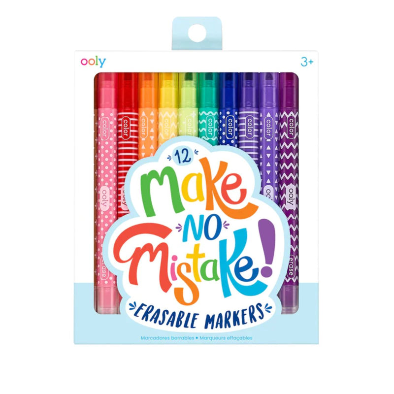 Ooly Erasable Markers Make No Mistake Set of 12 Stationary Art and craft for kids 3yrs+