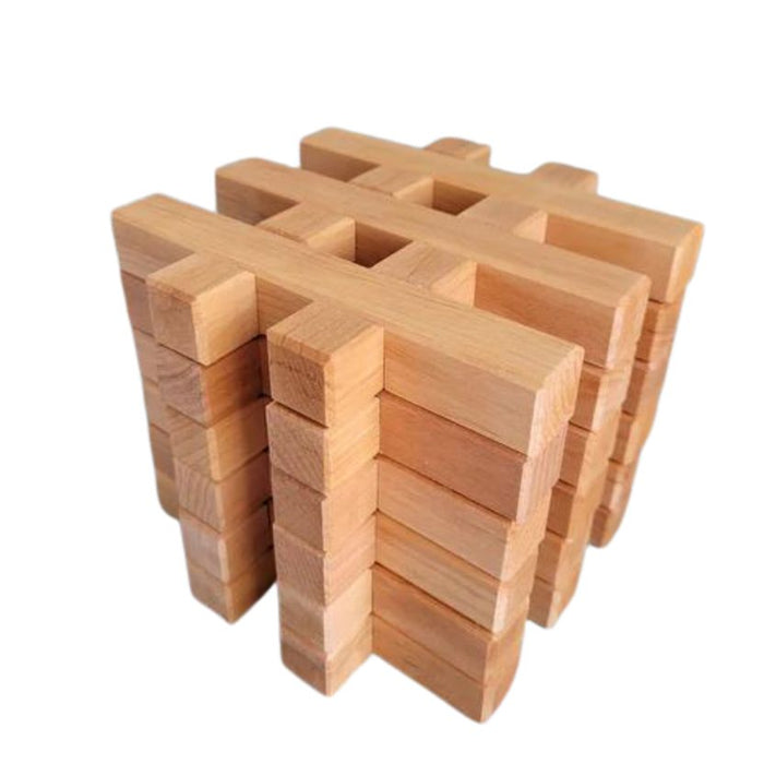 Bauspiel Grid Blocks Natural 2 Pieces