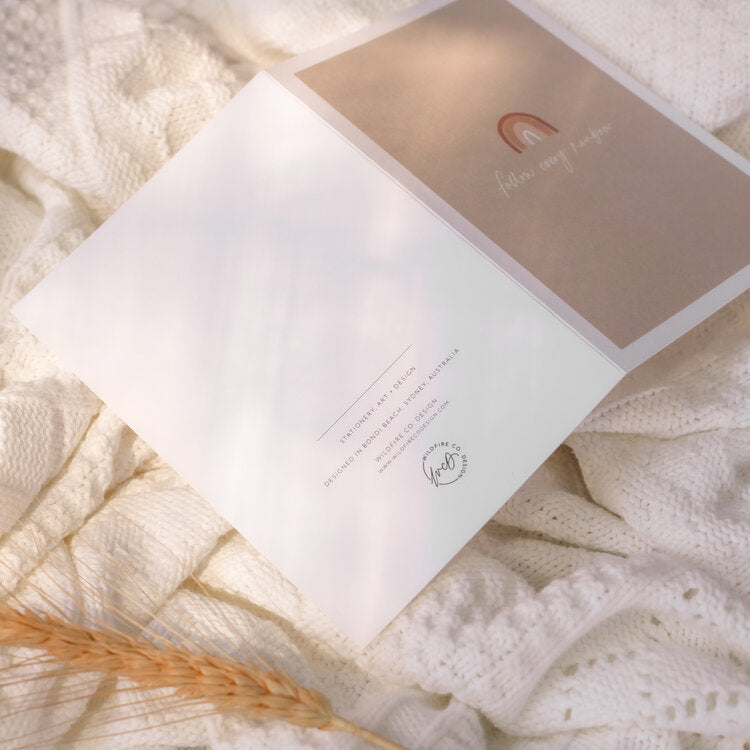 Kids Birthday Card - Follow Every Rainbow by Wildfire Co. Design