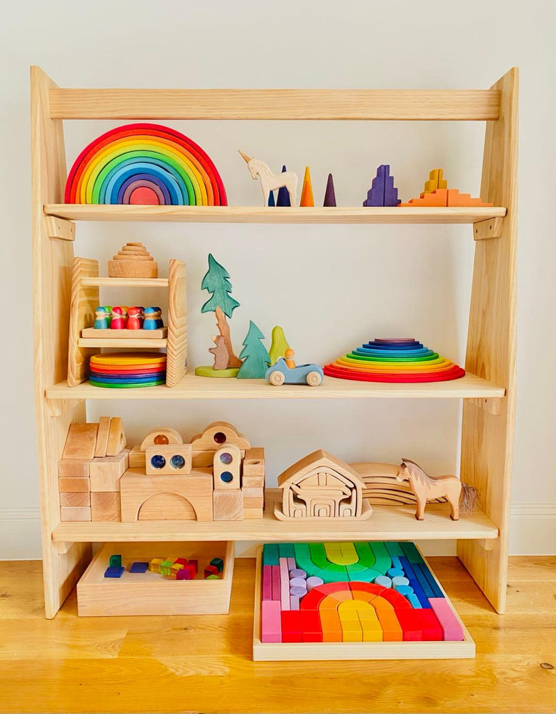 Wooden Playstands 3 Shelves with Arch Australian Made - My Playroom 