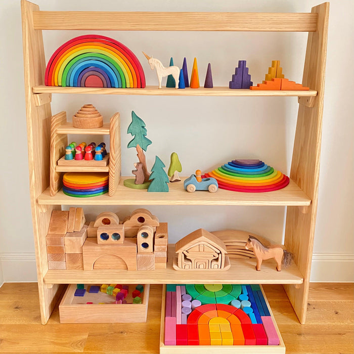Wooden Playstands 3 Shelves with Arch Australian Made - My Playroom 