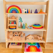 Wooden Playstands 3 Shelves with Arch Australian Made - My Playroom 