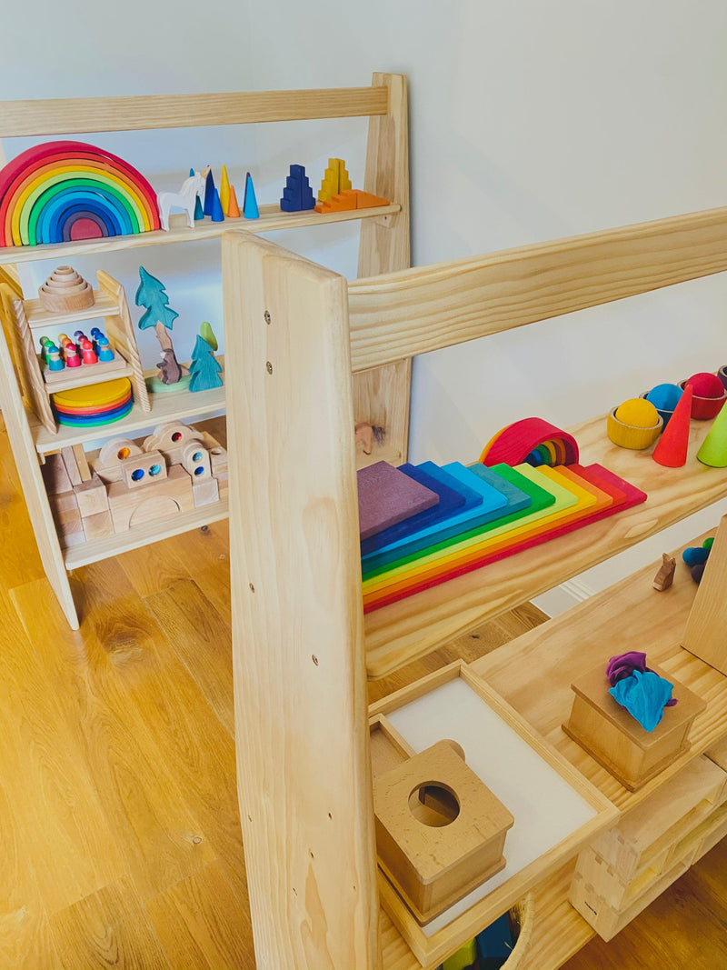 Wooden Playstands 3 Shelves with Arch Australian Made - My Playroom 