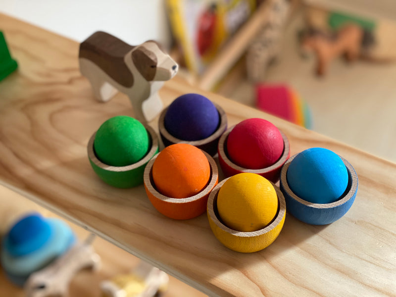 Grapat Balls Coloured 6pcs Toddler Toys Marble Run Game 18m+