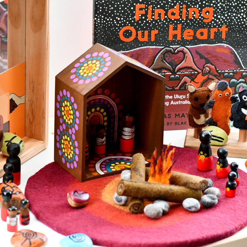 Tara Treasures Felt Campfire Play Mat Playscape 40cm Diameter Pretend & Imaginative Play Toys 3yrs+