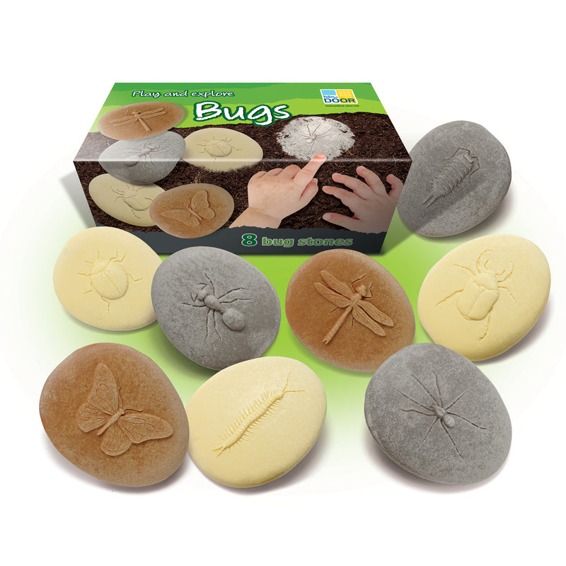 Yellow Door Let’s Investigate Bugs Set of 8 Sensory Stone Art and Craft for Kids Playdough Sand Toys Sensory Toys for Toddlers Gift Idea 2yrs+