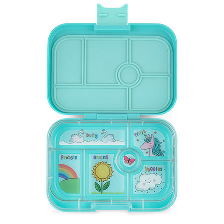 Yumbox Misty Aqua Rainbow Snack Size Bento Box