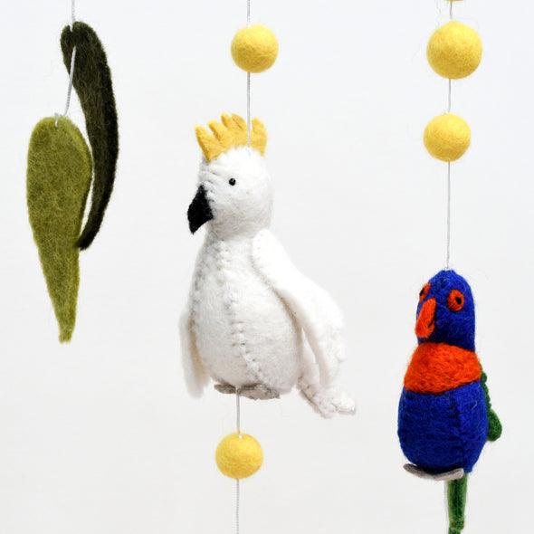 Tara Treasures Felt Nursery Cot Mobile Hanging - Australian Birds - My Playroom 