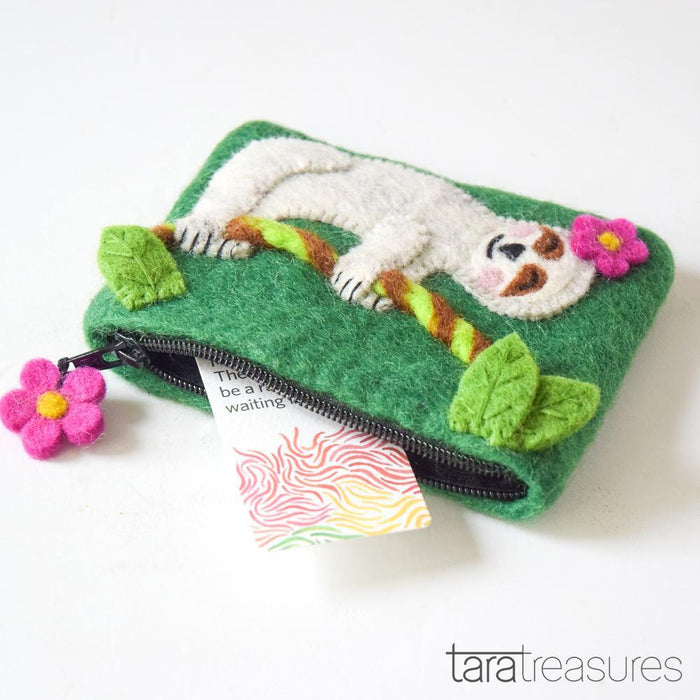 Tara Treasures Felt Happy Sloth Purse - My Playroom 