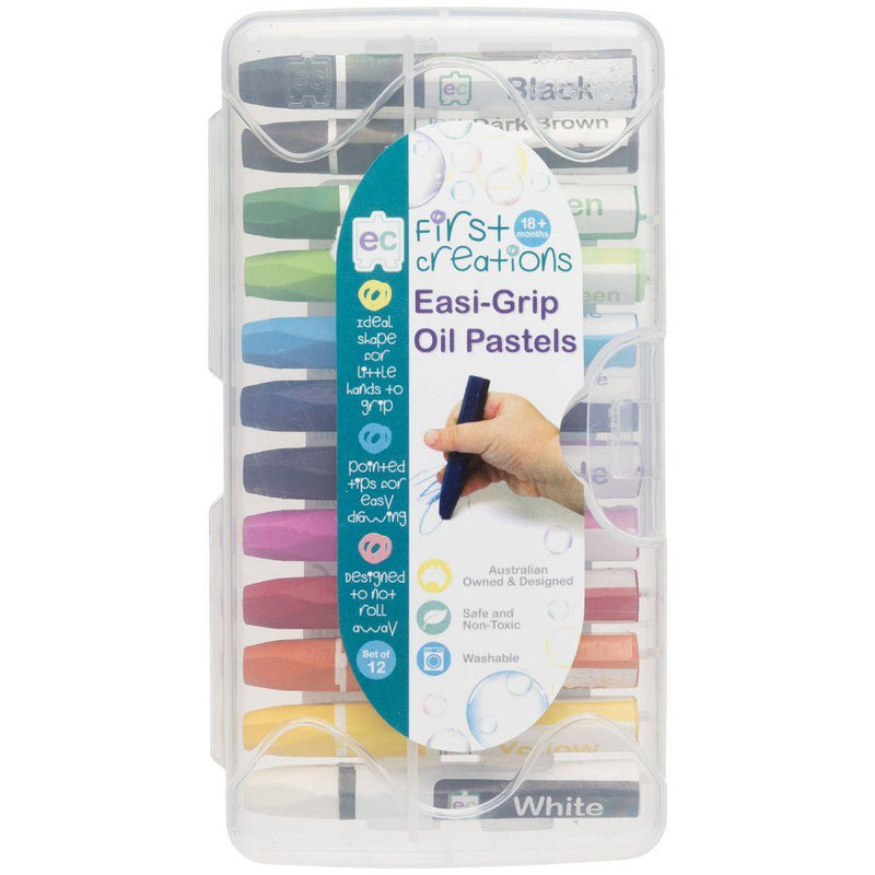 Easi-Grip Oil Pastels 12 Pack 18m+ - My Playroom 