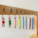 Montessori Bead Stair Bars 1-10 Set with Hanger - My Playroom 