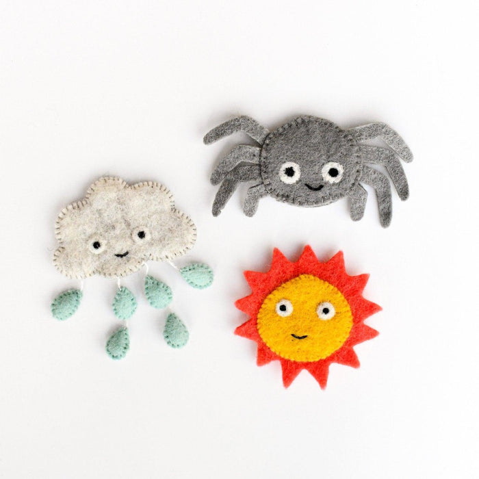 Tara Treasures Felt Itsy Bitsy Spider (Incy Wincy Spider) Finger Puppet Set of 3 - My Playroom 