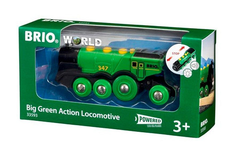 BRIO Big Green Action Locomotive with Sound and Light 3yrs+ - My Playroom 