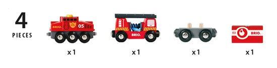 BRIO Rescue Firefighting Train 4 Pcs 3yrs+ - My Playroom 