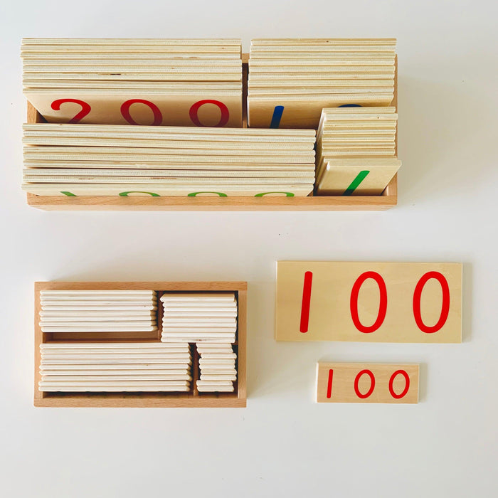 Small Number Cards 1-9000: Wooden - Quality Educational Material | Kid-ease | Montessori